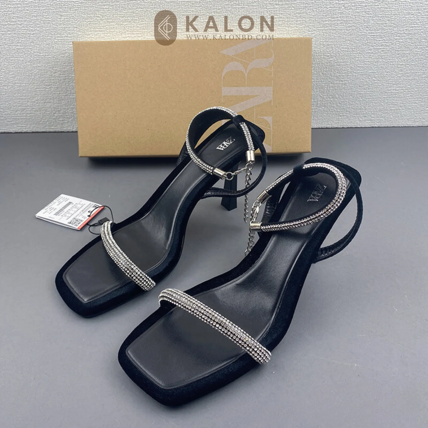 KalonBd black diamond buckle heel