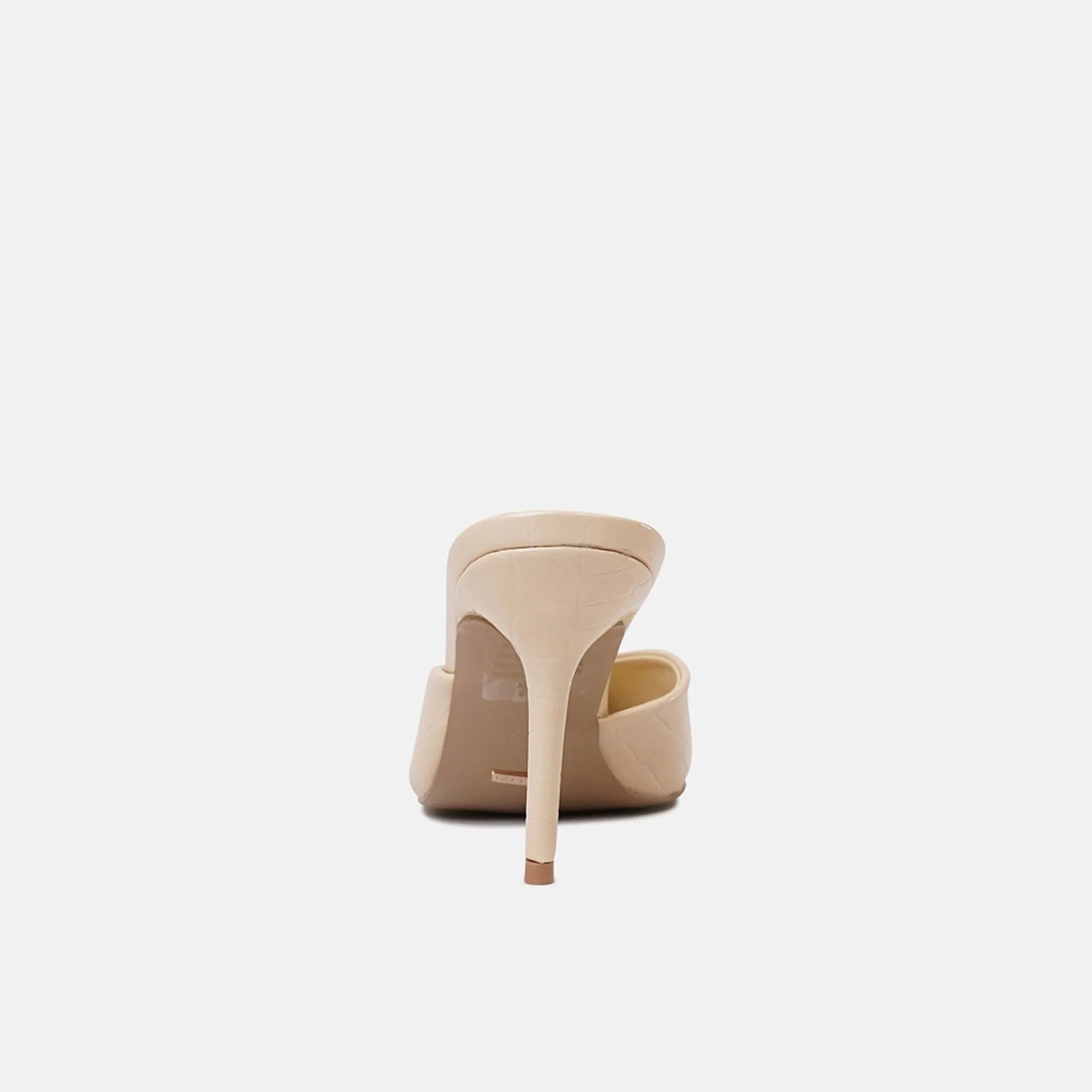 Karey Vanilla Patent Croc High Heels