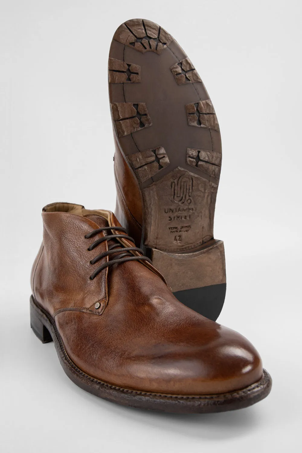 KNIGHTON tawny-brown chukka boots.