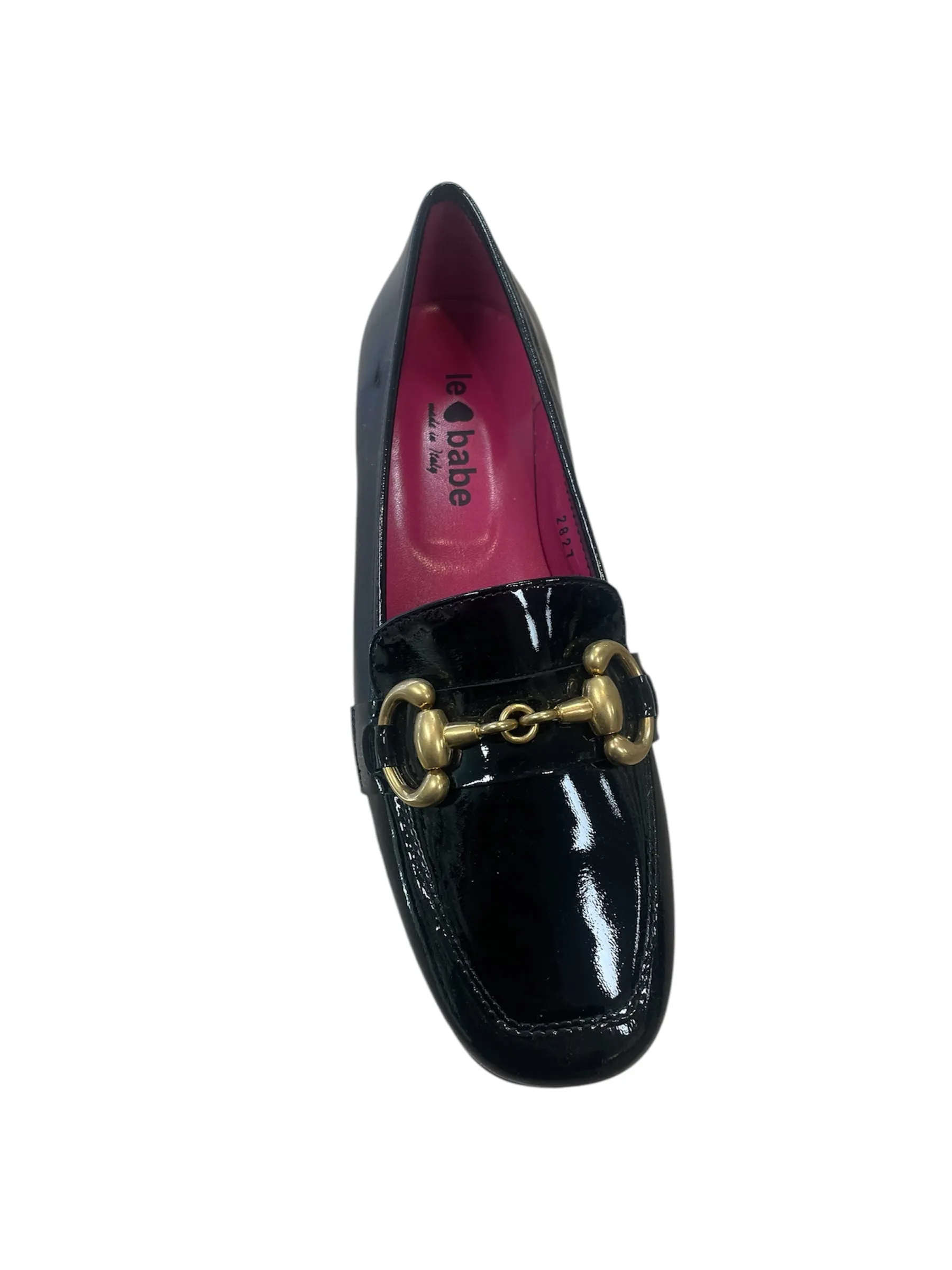 Le Babe black patent leather ballerina shoes