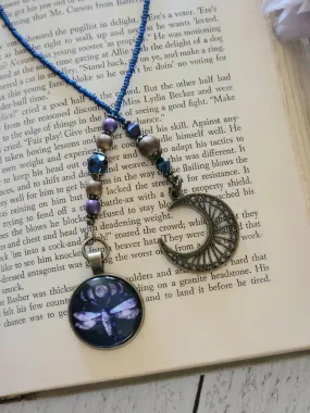 Luna Moth Moon Beaded Bookmark
