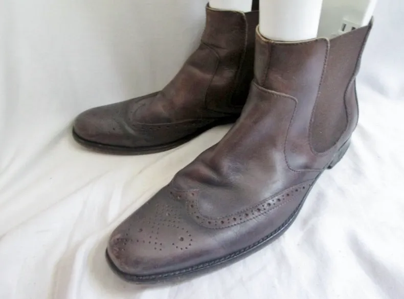 Mens JOHN VARVATOS DESERT BOOT Leather Chukka ANKLE Derby 10.5 Brown Loafer