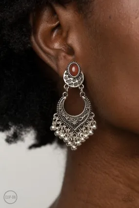 Paparazzi Earring ~ Summery Gardens - Brown