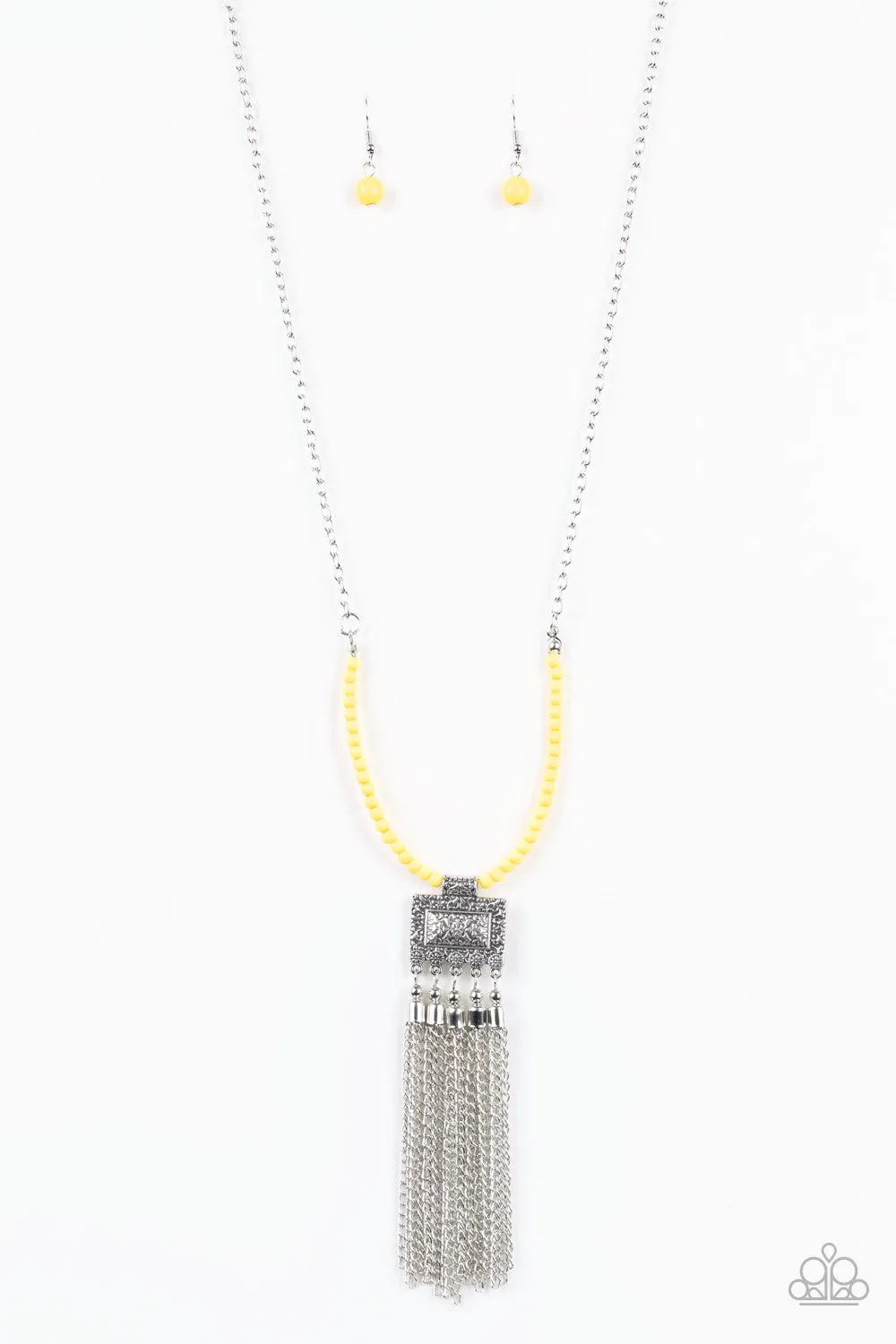 Paparazzi Mayan Masquerade Yellow Long Necklace - P2TR-YWXX-060XX