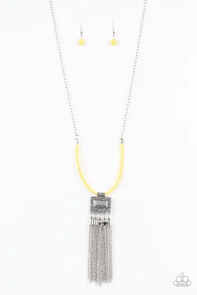 Paparazzi Mayan Masquerade Yellow Long Necklace - P2TR-YWXX-060XX