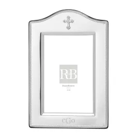Personalized Silverplated Abbey Cross 4x6 Frame