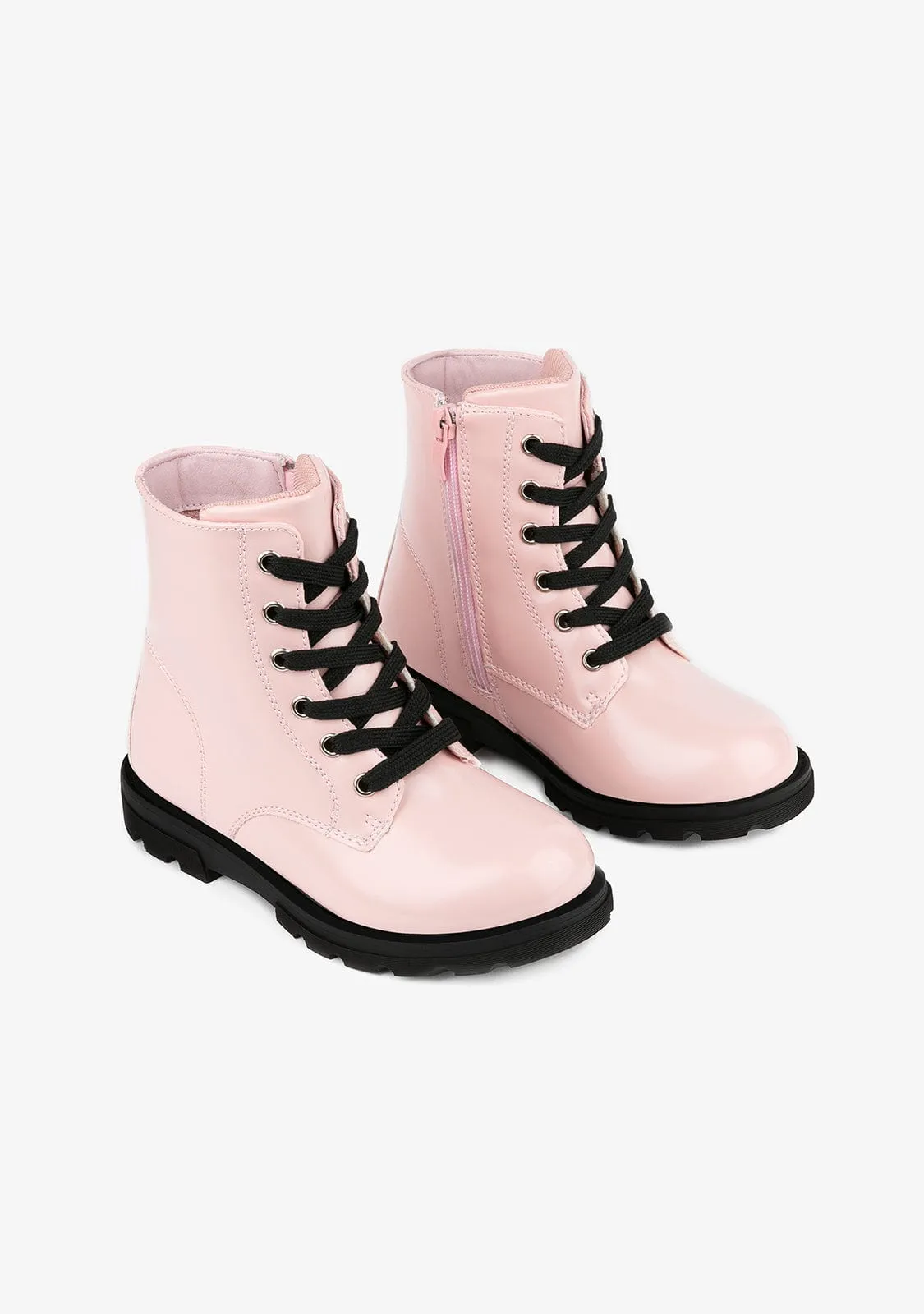 Pink Combat Boots Antik