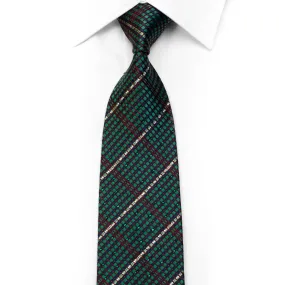 Renoma Rhinestone Silk Necktie Rhinestone Stripes On Green Burgundy Navy