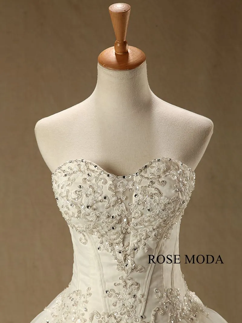 Rosemoda Dropped Waist Organza A Line Wedding Dress