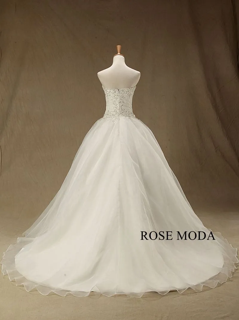 Rosemoda Dropped Waist Organza A Line Wedding Dress