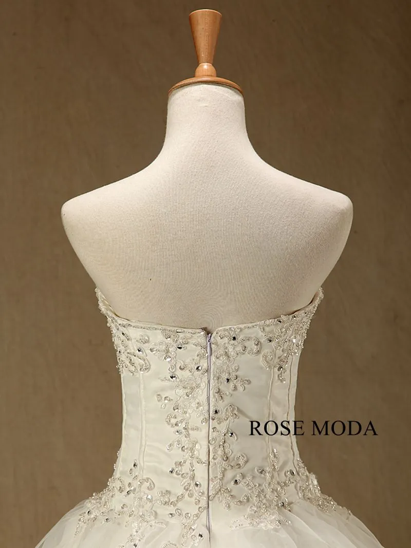Rosemoda Dropped Waist Organza A Line Wedding Dress