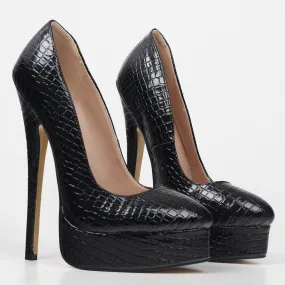 Sexy Fetish Pointed Toe High Heels Handmade Platform Pumps