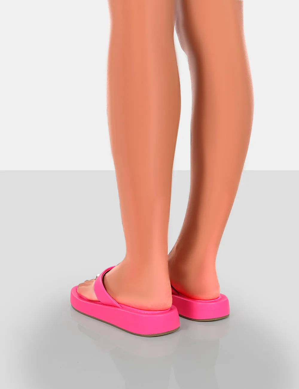 Surfs Up Pink Flatform Flip Flop Thong Sandals