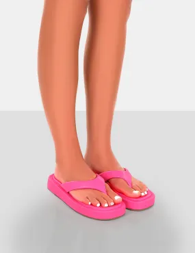 Surfs Up Pink Flatform Flip Flop Thong Sandals