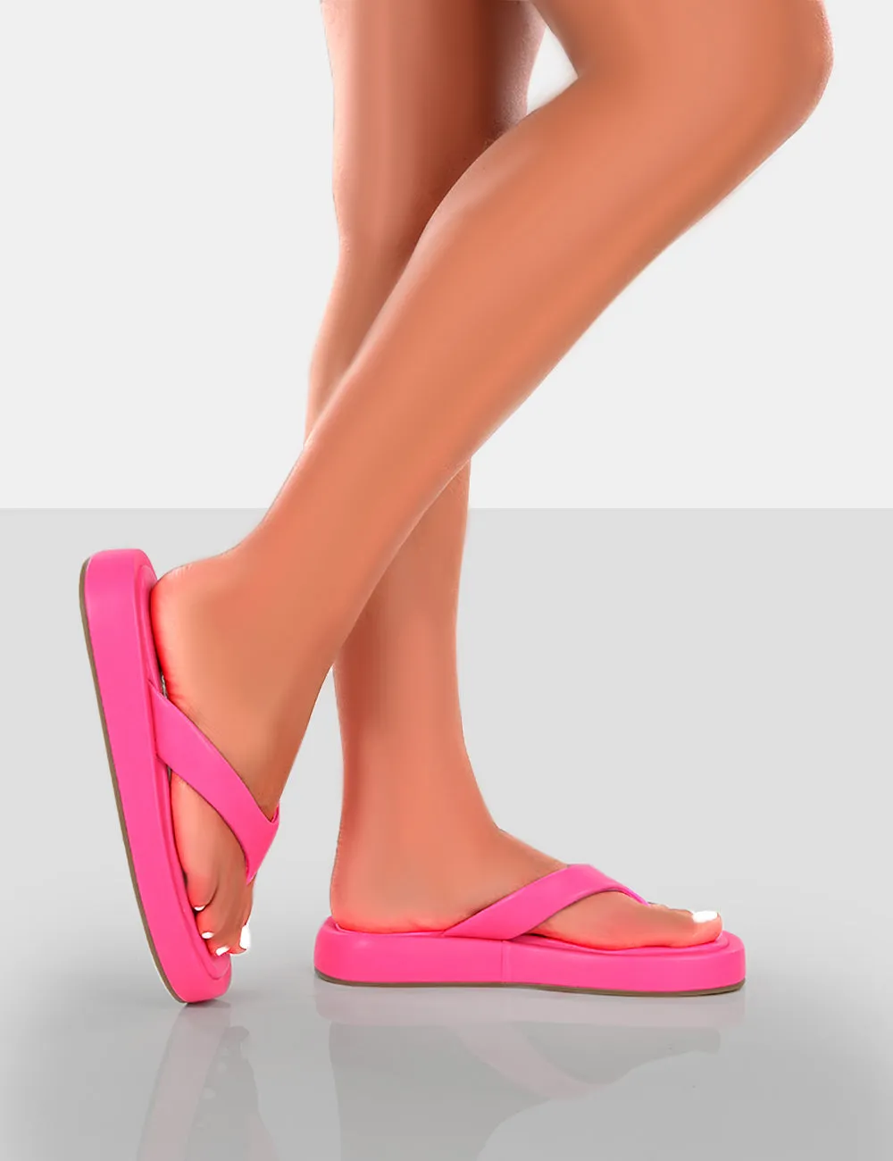 Surfs Up Pink Flatform Flip Flop Thong Sandals