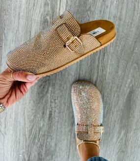 Tan Come What May Rhinestone Slip-Ons