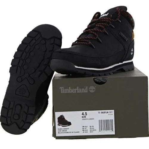 Timberland Euro Sprint Hiker Black Nubuck Leather