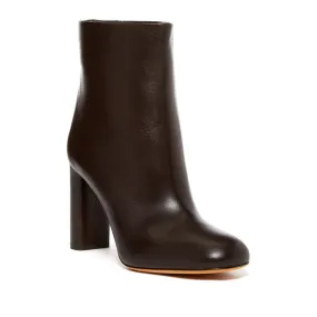 Vince Womens Paige Chocolate Leather Ankle Boot