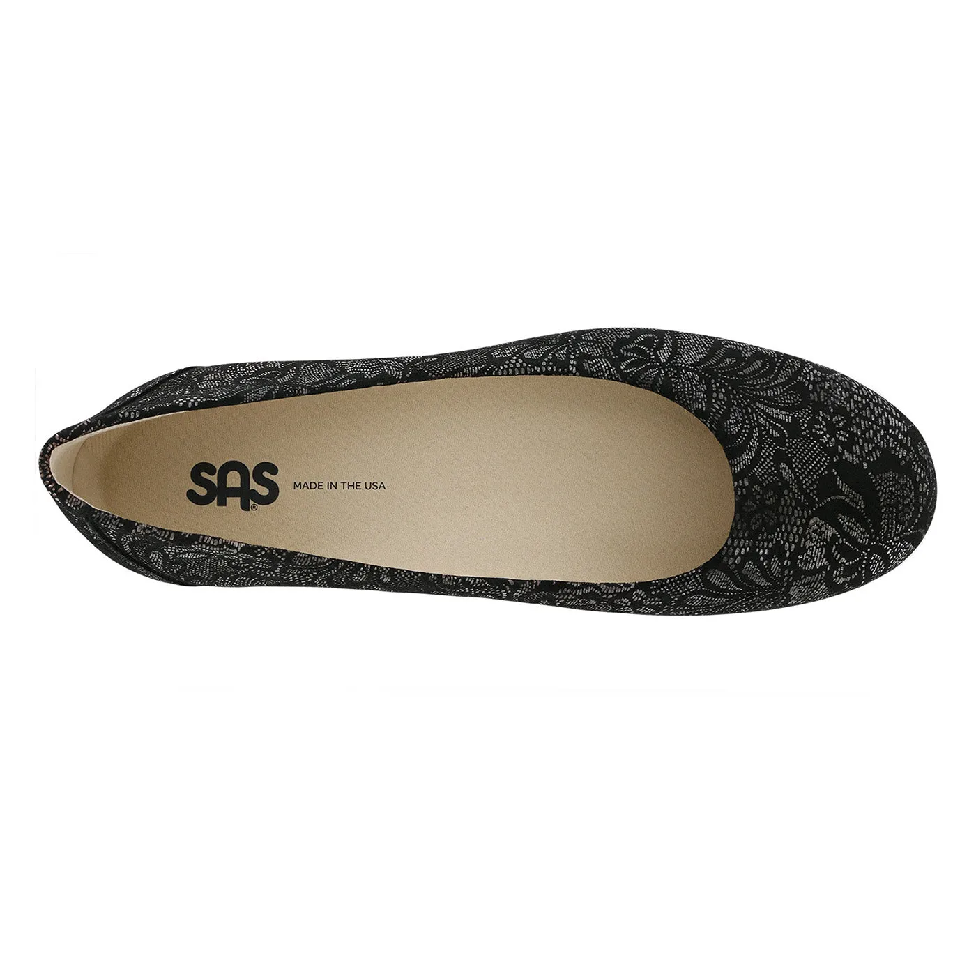 Women's Scenic Ballet Flat Black Lace