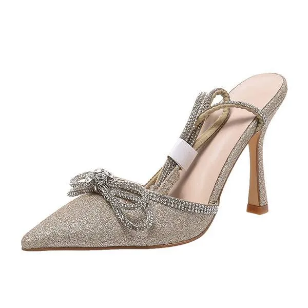 Women's Sexy Strappy Rhinestone High Heel Shoes 01832705C